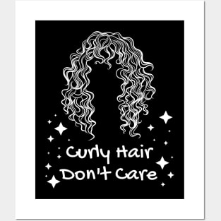 Cute Curly-Haired Women, Curly Hair Don't Care Posters and Art